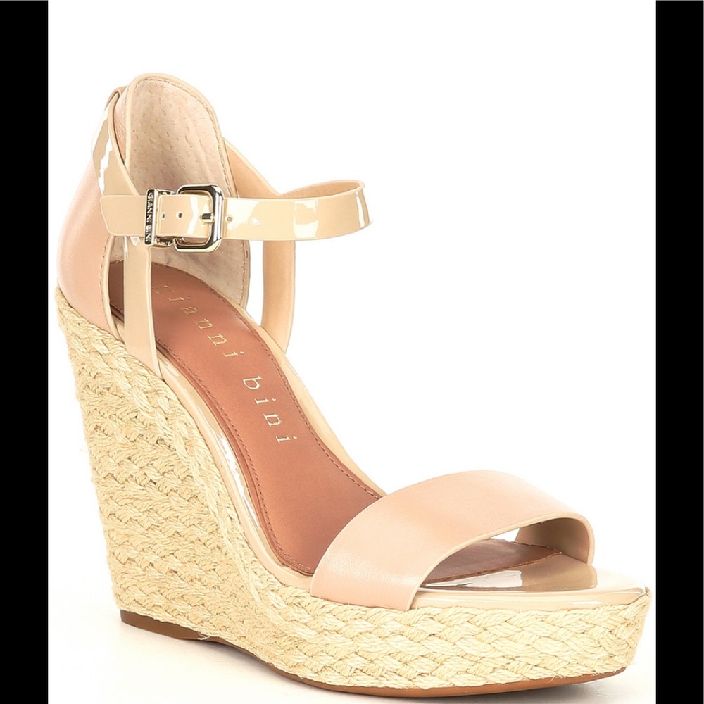 Gianni Bini Brynnelle Espadrille Wedges - Bisque - Size 7.5